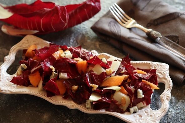 プレコーチェと柿の和洋折衷秋サラダの画像