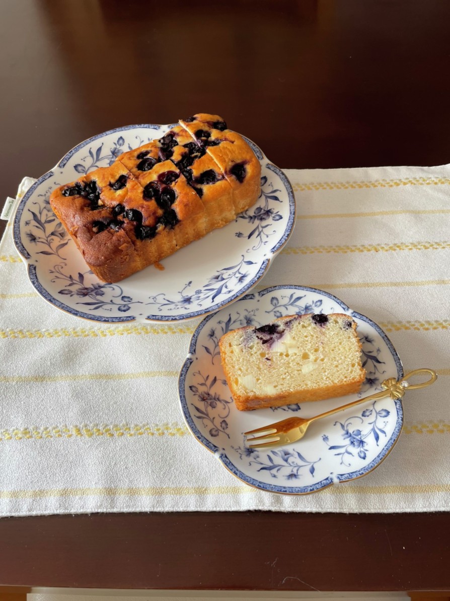 簡単ブルーベリーチーズパウンドケーキの画像