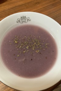 米粉で簡単ハロウィン風紫色のポタージュ