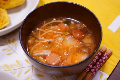 キムチ救済！ピリ辛華風スープの写真