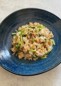 野沢菜の玄米チャーハン