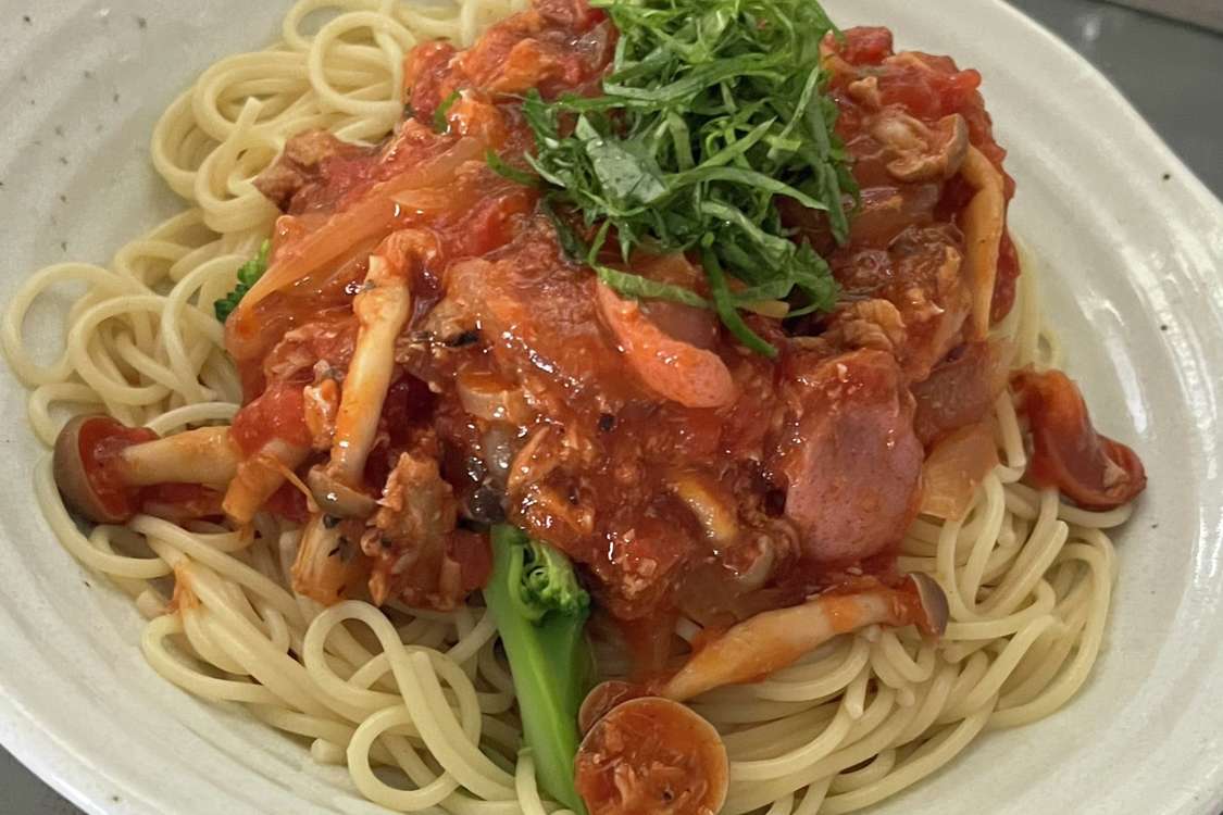 簡単 サバ缶ときのこのトマトソースパスタ レシピ 作り方 By Kaoママ クックパッド 簡単おいしいみんなのレシピが379万品
