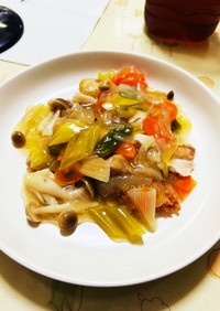 鶏肉の揚げ焼き野菜たっぷり和風あんかけ