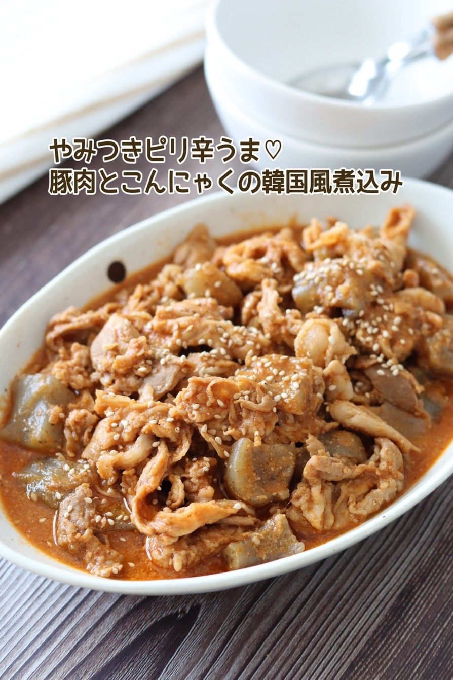 豚肉とこんにゃくの韓国風煮込みの画像