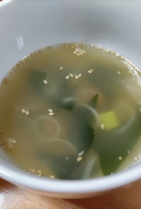 納豆のネギワカメ中華スープ
