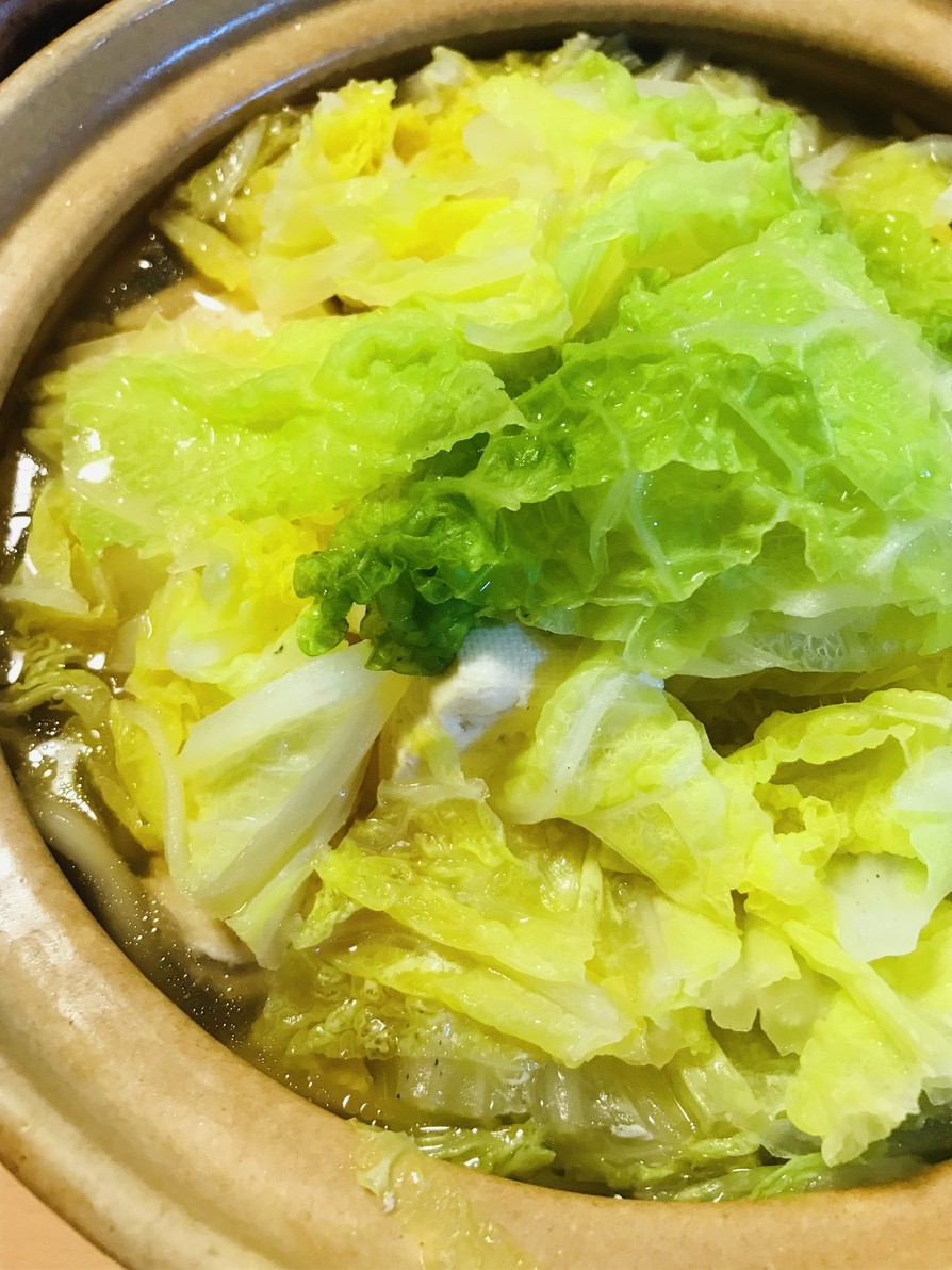 鍋の素活用●白菜＆豆腐の鶏肉煮込うどん鍋の画像