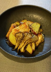 鶏肉と秋野菜のバター醤油炒め（透析食）