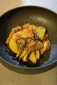 鶏肉と秋野菜のバター醤油炒め（透析食）
