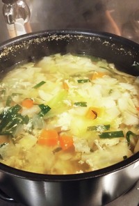 ニラ玉野菜スープ