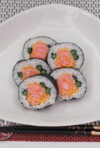 【うちの郷土料理】ばらの花の太巻き寿司