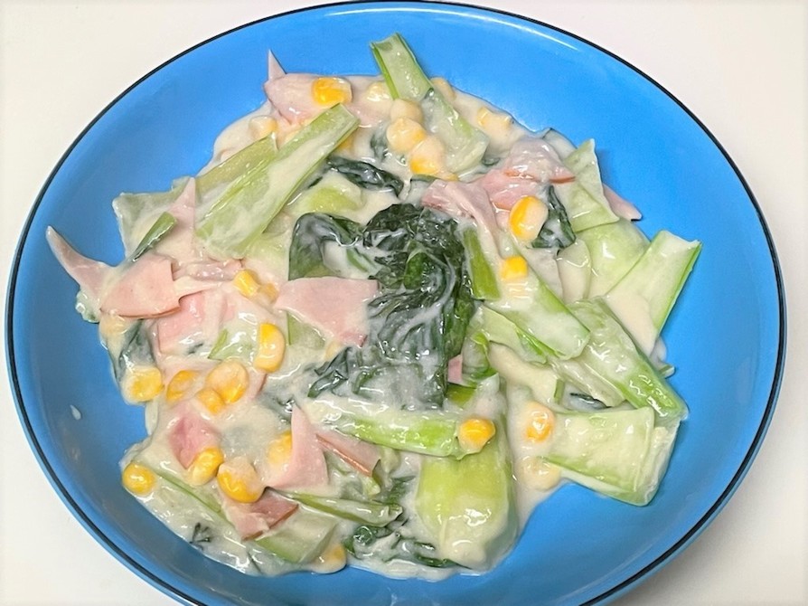 チンゲン菜の中華クリーム煮の画像