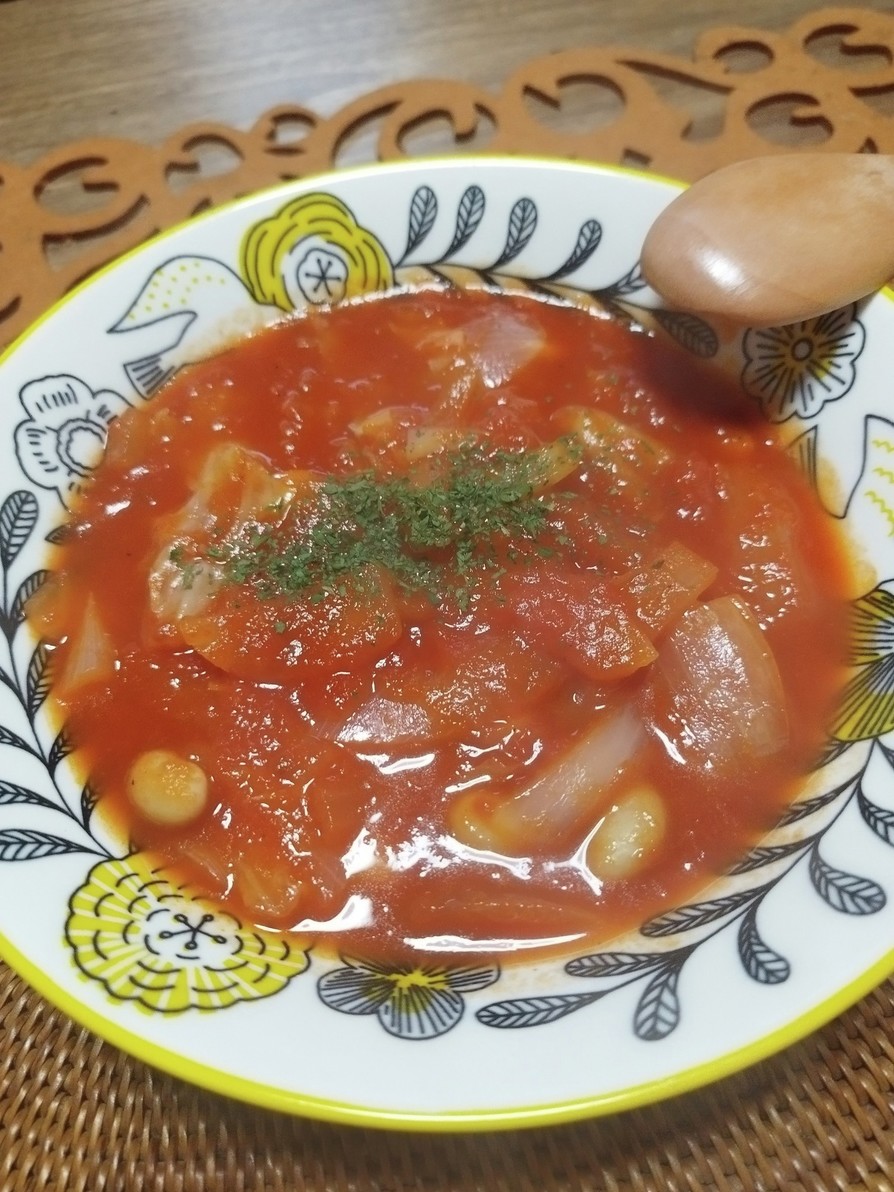 栄養満点!!トマトと大豆のスープの画像