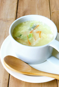 ５分で簡単♪白菜漬けの玉子スープ