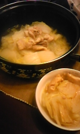 白菜と鶏肉の蒸し煮