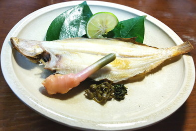 柳鰈の自家製干物　魚醤風味の写真