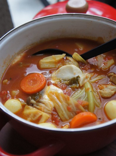 スープ風＊トマトカレー鍋の写真