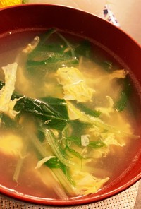 水菜のふんわりかき卵スープ