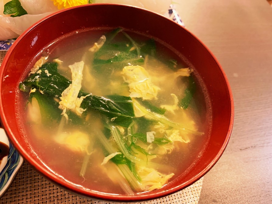 水菜のふんわりかき卵スープの画像