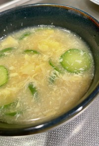 トロトロ卵とシャキシャキきゅうりのスープ