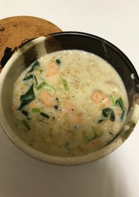 【和風】小松菜と鮭のオートミール粥