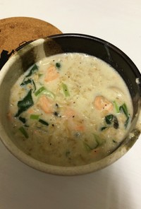【和風】小松菜と鮭のオートミール粥