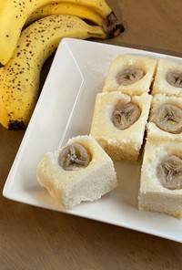 タッパーで作れる切り分けバナナ蒸しパン