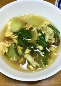 チンゲン菜と卵のあったかスープ
