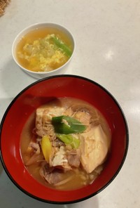 肉豆腐、スープ