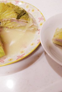 レンジで白菜と豚肉のドーム型ミルフィーユ