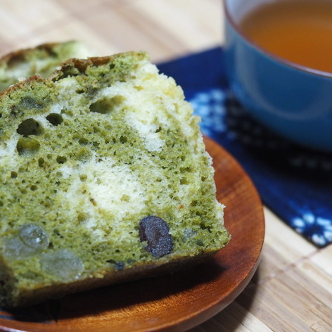 日本茶が合う！抹茶マーブルパウンドケーキ