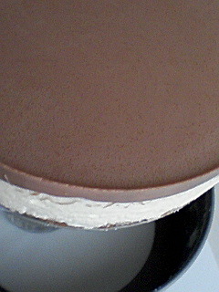 簡単レアチーズケーキ+ココアゼリー乗せの画像