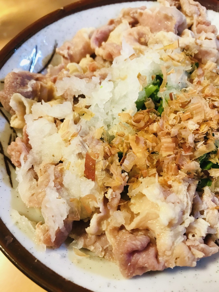 乾麺●豚しゃぶ＆菊菜のぶっかけ風うどんの画像