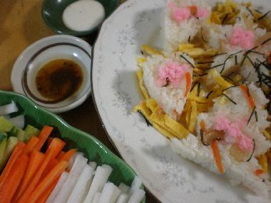 ひな祭りにかわいいチラシ寿司の画像