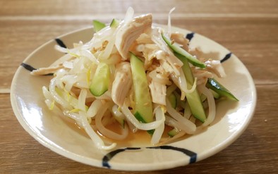 冷やし中華の味☆もやしと鶏の簡単サラダの写真
