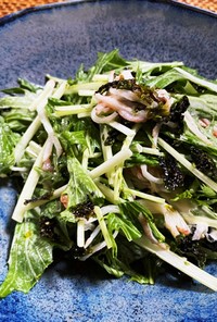 水菜と韓国海苔フレークのマヨサラダ