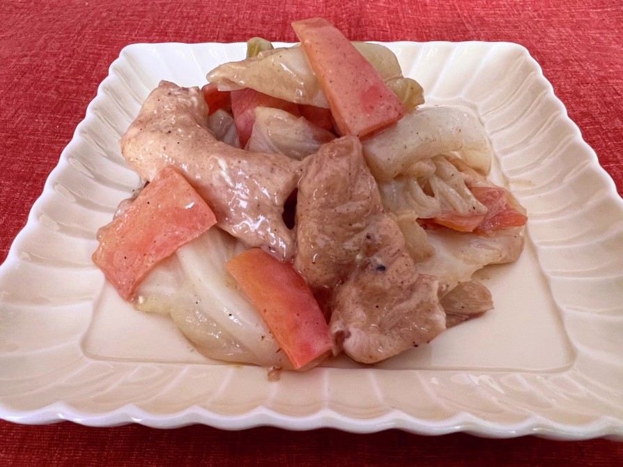 鶏胸肉＆キャベツ＆人参のカレー風味サラダの画像