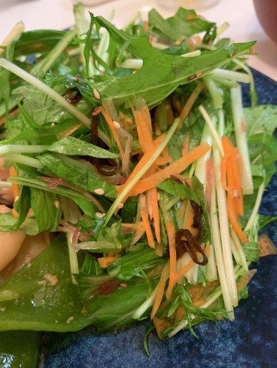 水菜と香菜サラダの写真