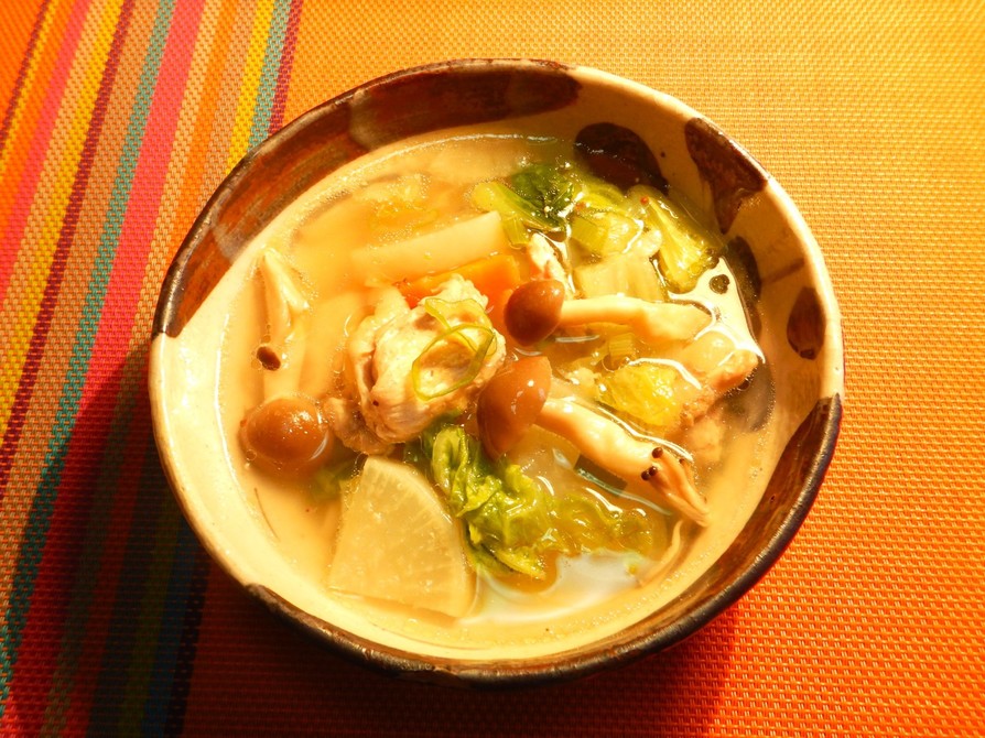 鶏と冬野菜の塩スープ・簡単ぽかぽかワン鍋の画像