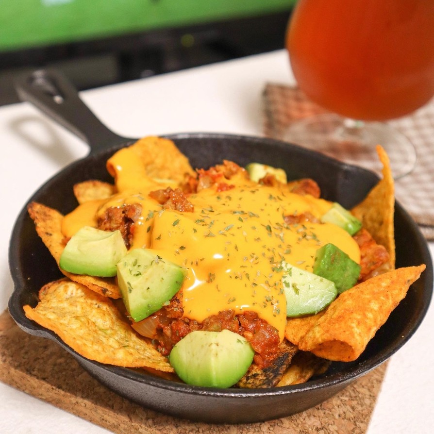 牛肉たっぷりのエンチラーダナチョスのレシピ