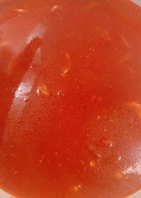 トマトジュースでトマト鍋(肉多め)