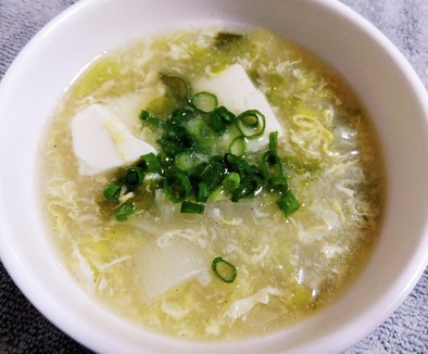 白菜と長ねぎのとろとろ中華スープの写真