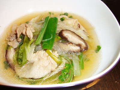 塩豚スープの豚肉・春雨・白菜煮込みの画像
