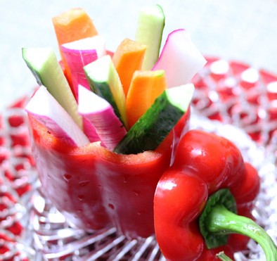 【野菜ソムリエ】パプリカカップの野菜たちの写真
