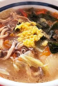 おろし生姜と野菜スープの味噌ラーメン