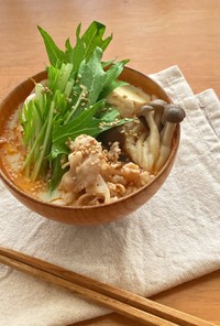 味噌汁感覚鍋＊豚バラと豆腐の胡麻坦々鍋