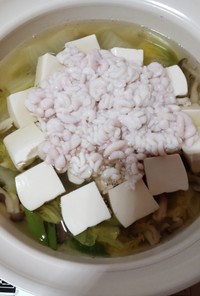 鱈の白子と豆腐の水炊き