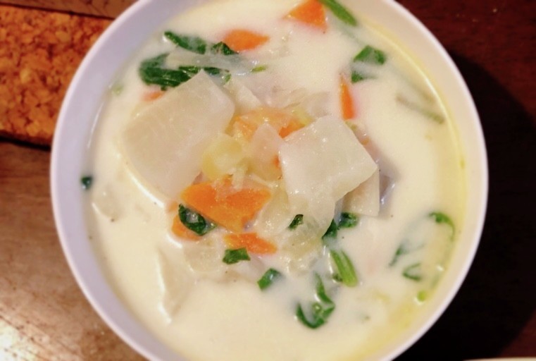 【簡単】冷凍塩鮭のあっさりクリームスープの画像
