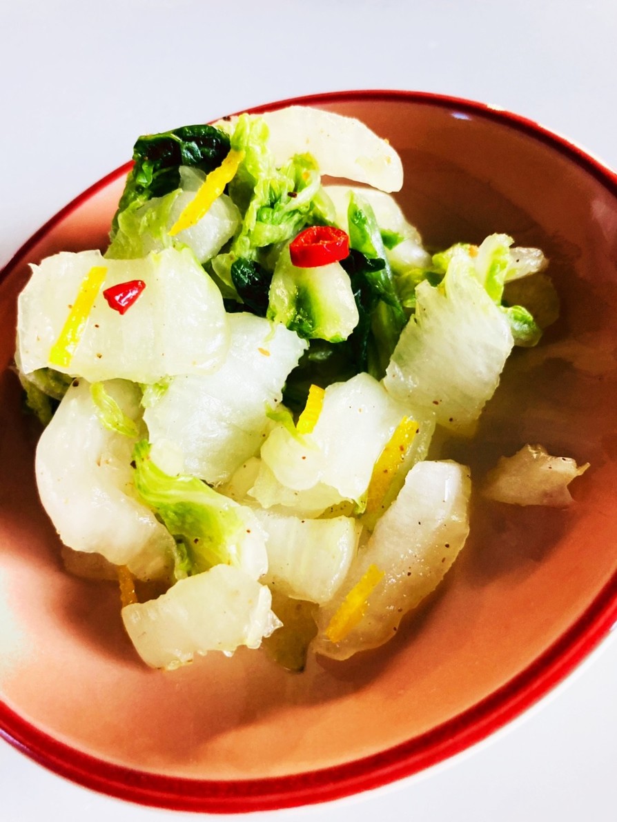 簡単に和食屋さんの白菜のお漬物の画像