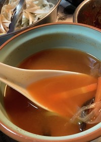 ゴッチョリの残り汁でキムチスープ