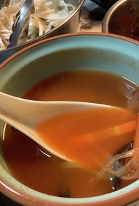 ゴッチョリの残り汁でキムチスープ